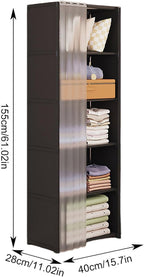 Portable Closet Wardrobe for Small Room, Clothes Storage Rack, Clothes Organizer Cabinet, Dust-Proof Garment Shelf for Home B