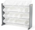 Humble Crew Supersized Toy Storage Organizer with 16 Removable Bins, Grey/White – Large Toy Storage for Toddlers Ideal for Ki