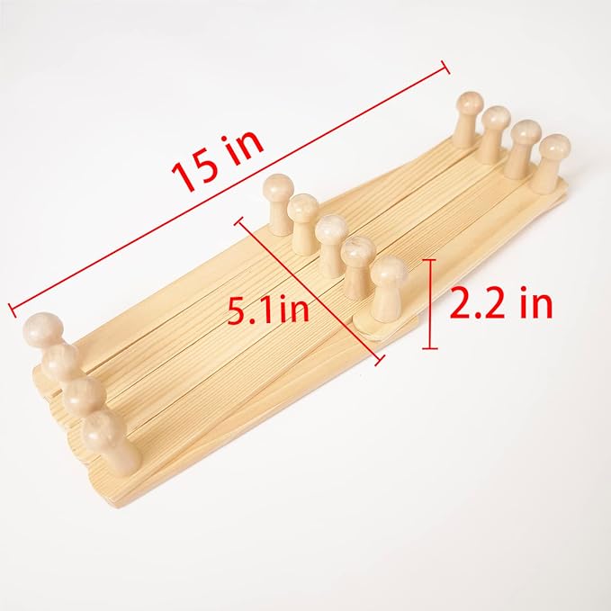 AMAPON Accordion Style Expandable Wall Wooden Coat Rack 13 Hooks (Pegs) Hang Hats Jackets Coffee Mug Purses Necklaces Towels 