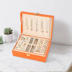 Voova Jewelry Box Organizer for Women Girls, 2 Layer Large Men Jewelry Storage Case, PU Leather Display Jewellery Holder with