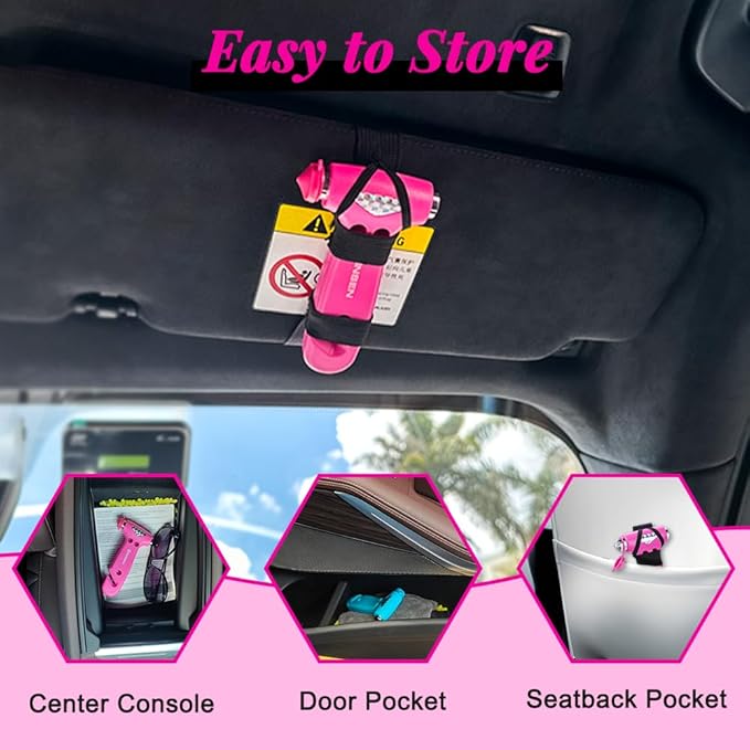 SINSEN Car Safety Hammer, Automotive Window Breaker and Seatbelt Cutter for Women, Roadside Emergency Kit, 3 in 1 Escape Tool