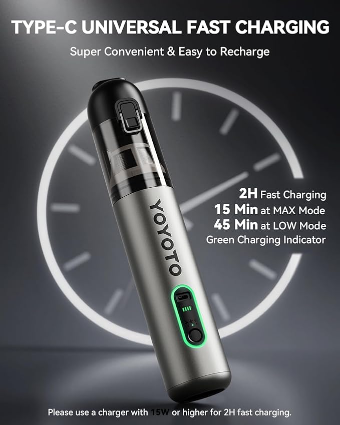 Car Vacuum, Handheld Vacuum Cordless with 21000Pa Powerful Suction & 3 Modes, 4-in-1 Portable Hand Held Mini Vacuum Cleaner R