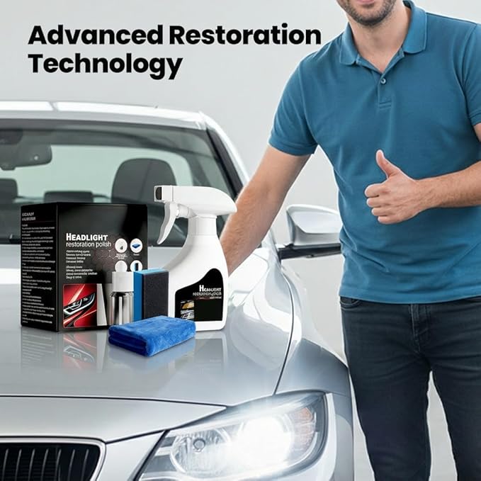Headlight Restoration Kit, 2026 New Headlight Cleaning and Polishing Spray, Multifunctional Headlight Oxidation Remover Spray
