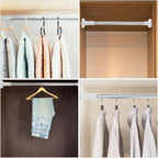Amosfun Heavy Duty Closet Rod 2pcs Stainless Steel Extendable Clothes Rail 47-80cm Adjustable Tension Pole for Wardrobe and B