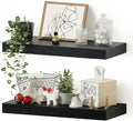 Vivelove Black Bathroom Shelves Over Toilet, 16" Floating Shelves, Wall Shelf for Bathroom Bedroom, Living Room, Kitchen, Off