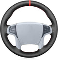 Car Steering Wheel Cover for 2014 Toyota Sienna XLE Model AWD SE 2011 2012 2013 DIY Customization Automotive Interior Accessories Hand Stitched Black Microfiber Leather Red Marker Line