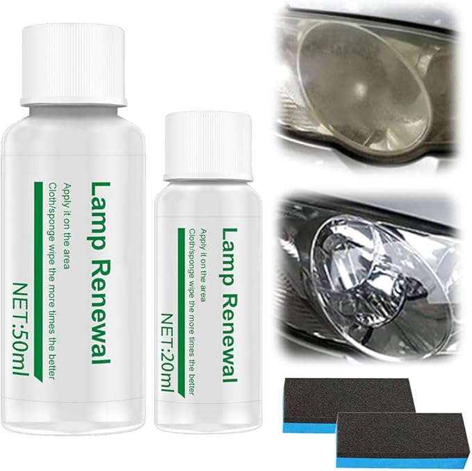 Auto Long-Lasting Effective Headlight Repair Fluid, Car Headlight Restoration Kit Headlight Cleaner and Cleaning Sponge, Auto