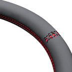 MEWANT Hand Stitch Steering Wheel Cover for Chevy Silverado 1500 Avalanche Suburban Black Red Faux Leather Steering Wrap