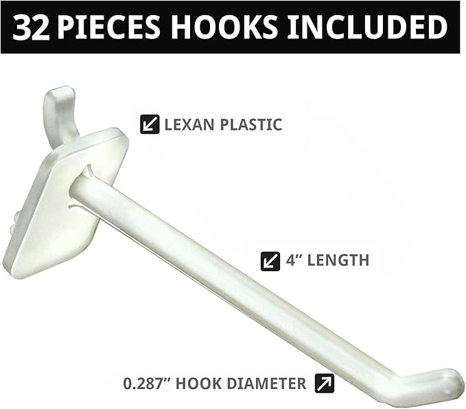 Azar Displays 701414-WHT-4W32 Rotating Countertop Display Kit with Peg Hooks Included, 14 Inches Wide x 14 Inches Deep x 20 I