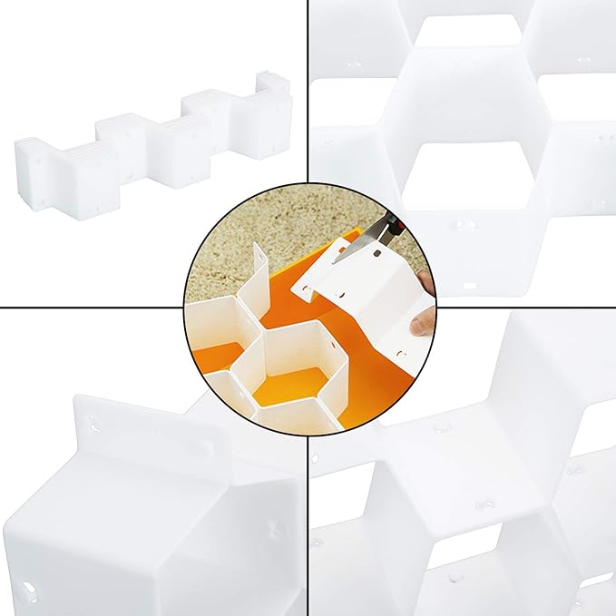 Foraineam 3 Pack Honeycomb Drawer Organizer Plastic Partition Cabinet Clapboard Storage Boxes Closet Organizer Drawer Divider