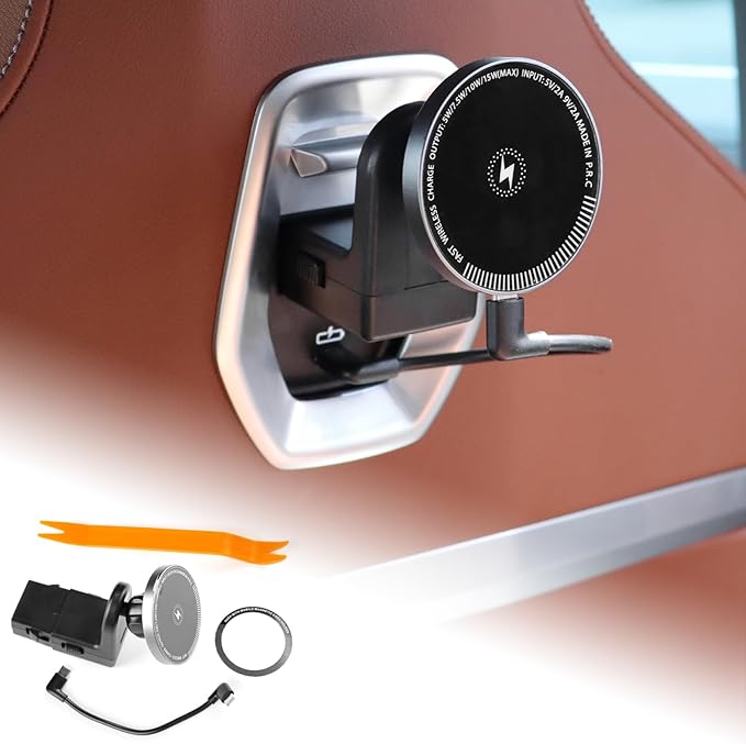 for BMW X5 X6 G05 G06 G60 G45 Tablet Holder Strong Magnetic Attraction/Gravity Clamp ipad Car Holder Back Seat Road Trip Essentials (Strong Magnetic + Wireless Charging)