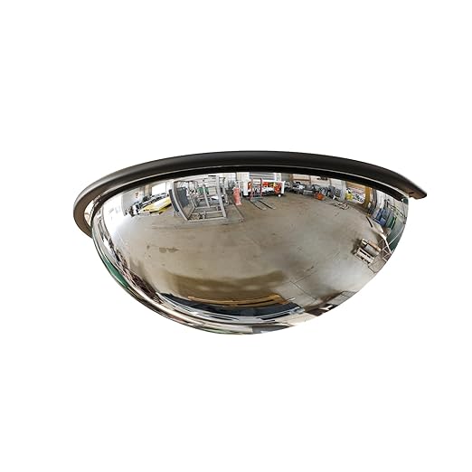 24" Acrylic Half Dome Convex Traffic Safety Mirror – 180 Degree Driveway & Warehouse Blind Spot Security Mirror for Retail Stores, Parking Garages, Schools, and Hospitals (1, 24 Inch)