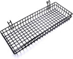 Black Metal Wire Hanging Basket, Multifunction Creative Mesh Wall Grid Holder Storage Organizer Plant Holder Shelf Flower Pot