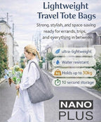 Compact Reusable Grocery Tote Bag – Lightweight, Foldable & Packable Shopping Bag for Travel