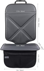 Car Seat Protector Leather Waterproof Child Safety Seat Protector Cover with Thick Pad and 2 Large Pockets Durable Kick Mat f