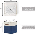 HNZIGE Baskets Fabric Storage Cubes Bins Baskets(3 Pack) Storage Baskets Cube for Shelf, Large Collapsible Organizer Closet B