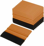 HARFINGTON 10pcs Car Vinyl Scraper 4inch Vinyl Squeegee Felt Edge Squeegee Tool for Car Window Tint Wallpaper Decal Sticker Installation Crafts Car Wrap Paste, Brown