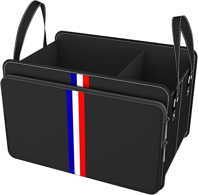 Homeve Trunk Organizer for Car, Waterproof Collapsible 3 Compartments Car Organizer, Foldable Storage for Car Accessories, Too
