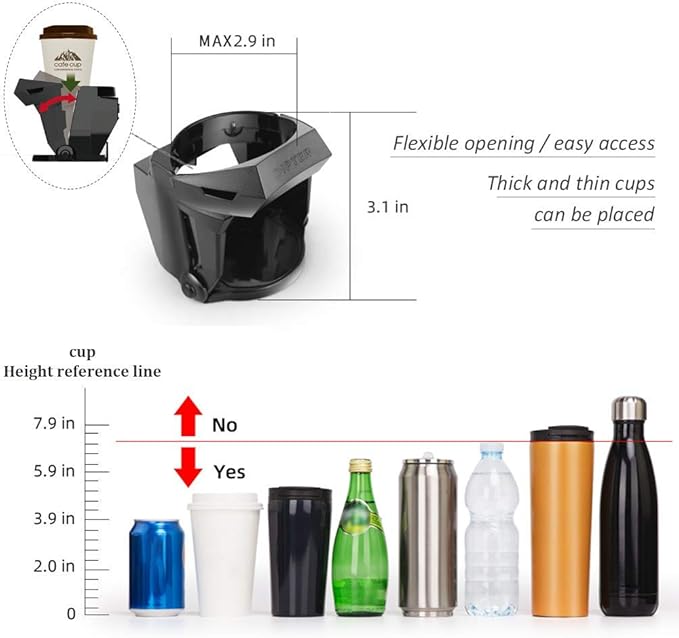 LITTLEMOLE Car Cup Holder, Car Air Vent Cup Bottle Mount, Adjustable A/C Vent Drink Holder Stand for Coffee,Water,Juice,Tea