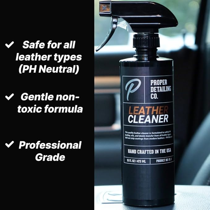 PROPER DETAILING CO. Car Leather Cleaner and Conditioner, Clean and Protect for long lasting leather, 9 Piece Deluxe Leather 
