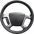 MEWANT DIY Hand Stitch Steering Wheel Cover for Chevy Silverado 1500 Avalanche Suburban Black Faux Leather Steering Wrap