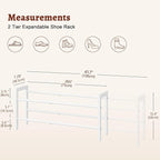 FAVOOSTY 2-Tier Expandable Shoe Rack, Adjustable Shoe Shelf Storage Organizer Space Saving Metal Free Standing Shoe Rack for 