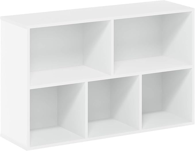 Furinno LUDER Book Shelf, 5-Cube Bookshelf, Reversible Bookcase, 9.4 x 19.5 x 31.5, Easy Assembly, for Living Room, Bedroom, 