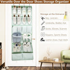 18 Pockets Over the Door Organizer with 4 Kind Pockets,Behind Door Shoes Rack,Back of Closet Storage Organization for Socks,H