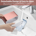 Boperzi Toothbrush Holders for Bathrooms Countertop, Electric Tooth Brush Holder with Adjustable Dividers, Detachable Anti-Sl