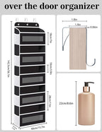 KYEVIS Over The Door Organizer, 5 Shelves Closet Door Hanging Organizer with 10 Mesh Pockets, Nursery Closet Organizers, Baby