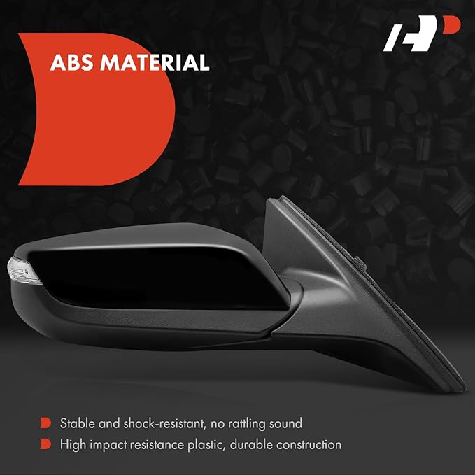 A-Premium Passenger Side Power Door Mirror - Compatible with Chevrolet Malibu 2016 2017 2018 2019 - Heated Manual Folding Bla