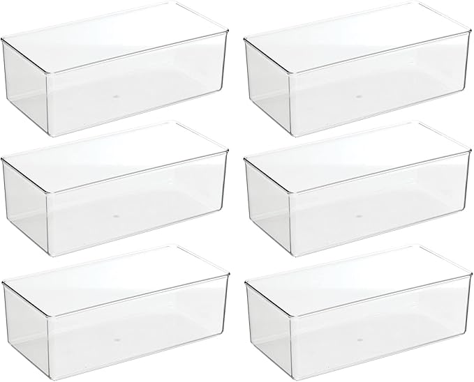mDesign Long Plastic Drawer Organizer Box, Storage Organizer Bin Container; For Closets, Bedrooms, Use for Leggings, Socks, T