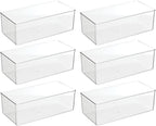 mDesign Long Plastic Drawer Organizer Box, Storage Organizer Bin Container; For Closets, Bedrooms, Use for Leggings, Socks, T