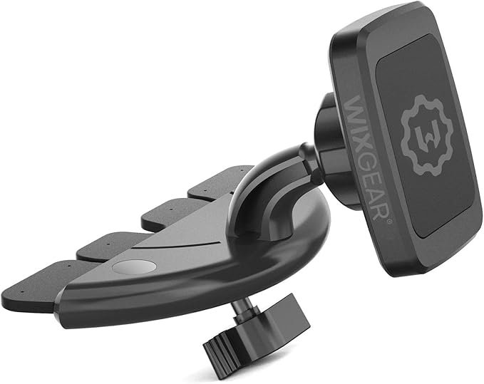 WixGear Rectangular Head Universal CD Slot Magnetic Car Mount Holder, for Cell Phones and Mini Tablets with Fast Swift-Snap Technology