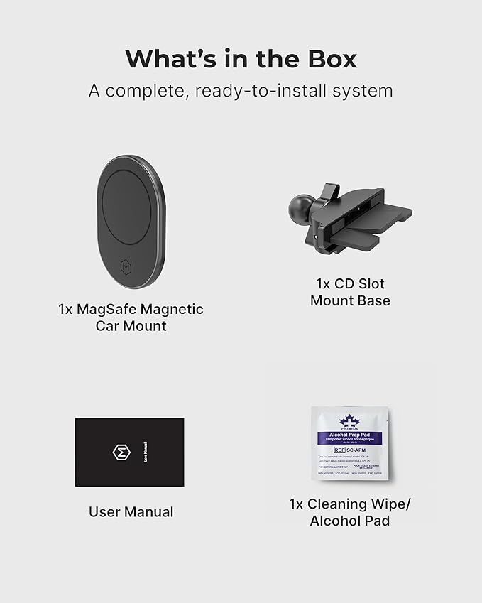Magsafe Magnetic CD Slot Mount (Version 2.0) Compatible with Compatible with iPhone 14/15/16/17, & iPhone Air, Galaxy, 360° Rotation, Magnetic Car Phone Holder Charger, Fast Charging