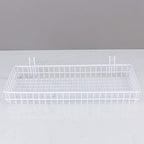 Kaforise Hanging Basket for Wire Wall Grid Panel, Multi-function Wall Storage and Display Basket, Large Size, White