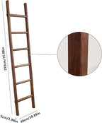 Blanket Ladder Pre Assembled 76in Wooden Ladder Shelf Living Room Bathroom Bedroom Decorative Wall Leaning Farmhouse Quilt Di