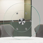 27" Large Lazy Susan for Dining Table Kitchen Glass Turntable with Aluminum Alloy Bearing, Smooth Swivel