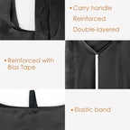 BeeGreen Black Reusable Grocery Bags Shopping Bags for Groceries 12 Pack Heavy Duty - Foldable Polyester Grocery Totes with Handles and Zipper Bag, Large Travel Washable Holiday Tote Bag Bulk