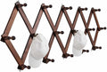 SCUNDA Hat Rack for Wall, Expandable Wall Hat Holder with 16 Hooks, 16 inch Wooden Wall Hook for Baseball Caps,Cowboy, Bag,Ho