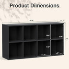 YESHOMY 8 Black Cube Bookcase, Open Frame 2-Tier Book Shelf, Bookshelf Storage Organizer with Adjustable Shelves for Organiza