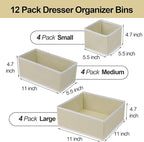 Fordonral Drawer Organizer Clothes, Foldable Fabric Dresser Organizer Closet Organizers and Storage Box for Underwear,Folded 