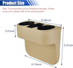 Car Cup Holder, Auto Front Seat Organizer, Multifunctional Cup Drink Holders with PU Leather Cover, Gap Filler Storage Box Coin Bucket Console Side Pocket Cell Mobile Phone Holder (Beige)