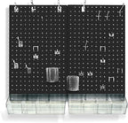 Azar Displays 900945-BLK The DIY Multi-purpose 70-piece Pegboard Wall Organizer Kit with Two Panels and Accessory Assortment,