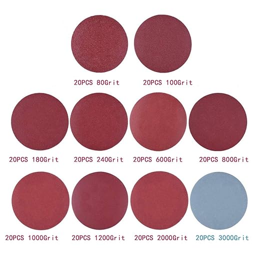 200PCS 3 inch Sanding Discs Hook Loop, VÉZAAR Orbital Sander Pad Headlight Restorations Sandpaper Backing Aluminum Oxide 80 1