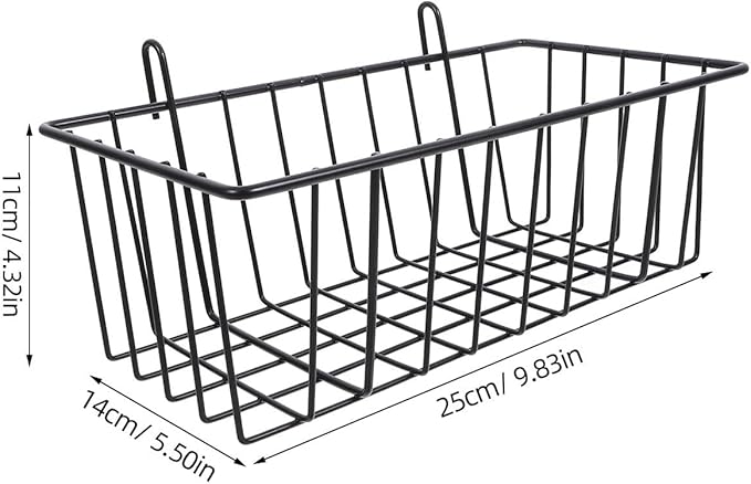 ULTECHNOVO Hanging Wire Basket 9.84X5.51X4.33 Inch Metal Storage Organizer for Pegboard Grid Wall Kitchen Garage Rv Tool Shed