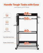 VEVOR 4-Tier Tool Organizer Cart, 150 lbs Load Capacity, Floor Stand Rolling Drill Holder and Stability Storage Rack, Heavy D