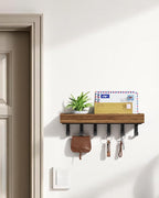 Key Holder Wall Mount Adhesive Magnetic - Hanging Key Hooks with Mail Organizer Tray for Wallet House Accessories - Keys Hang