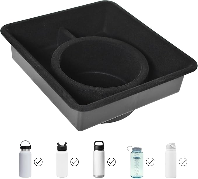 Gen 1 Cup Holder Insert for Tesla Model Y 2021–2024 & Model 3 2021–2023 ONLY – Center Console Organizer – Fits 26–32 oz Large