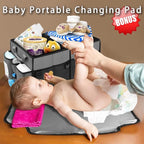 Collapsible Trunk Organizer & Diaper Changing Station, Baby Diaper Caddy Organizer with Movable Dividers, Easy-to-Reach for